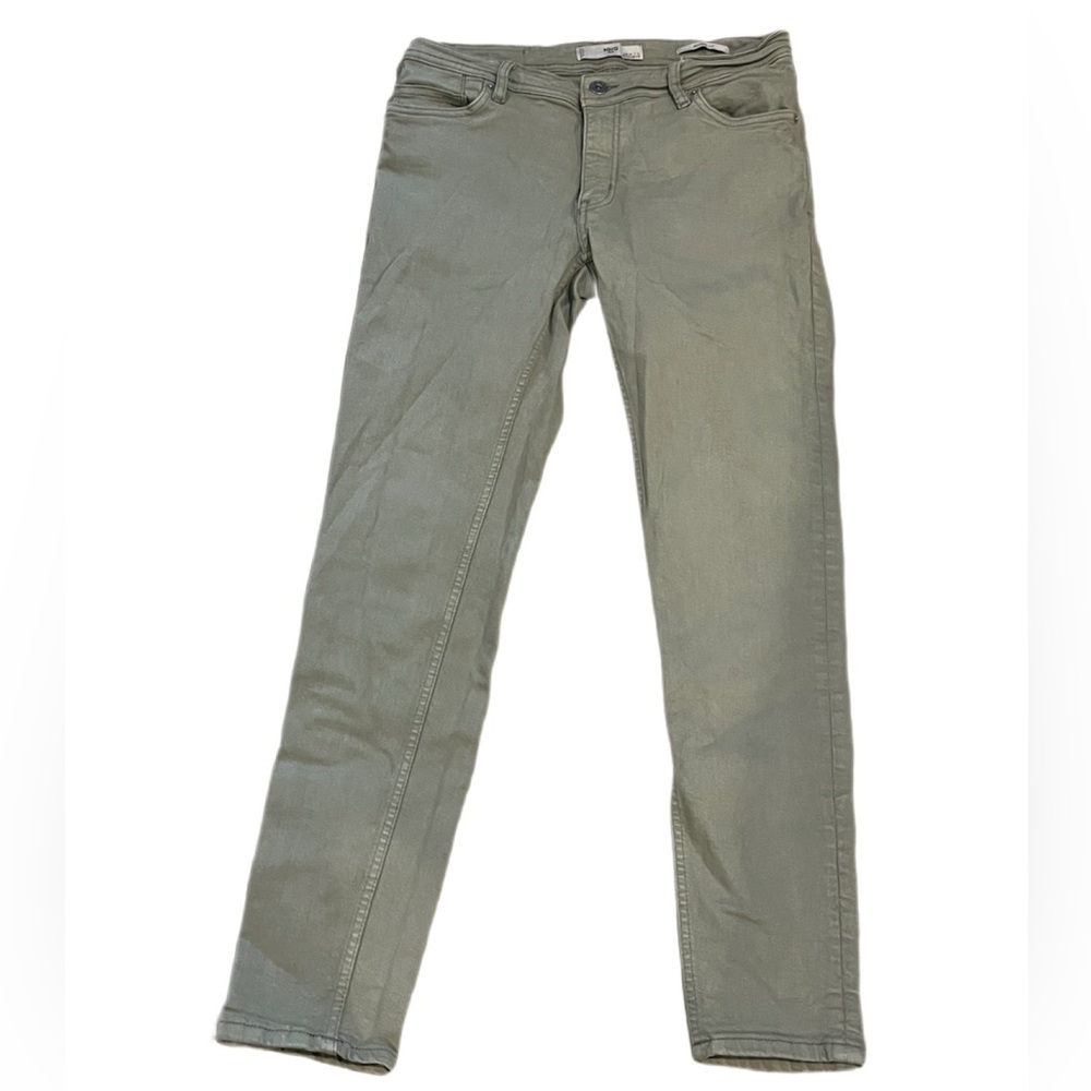 Mango Men's Sage Green Slim Jeans